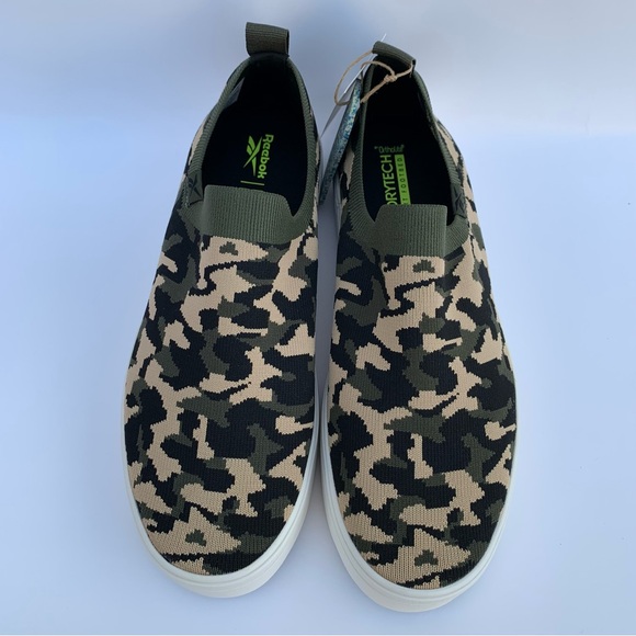 Reebok Onlux Slip On Women’s walking Marche Shoes Sz 10 Stucco Army Green Black - Picture 8 of 15
